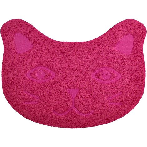 1 Tapis de litière pour chat, PVC souple, surface douce, envers antidérapant, contrôle des saletés, 40x30 cm