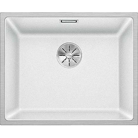 BLANCO 524110 Subline 500-IF 524110-Cornice in acciaio per lavello, con sistema di scarico InFino, colore: Bianco, 500mm SteelFrame ohne Exzenter (1/4)