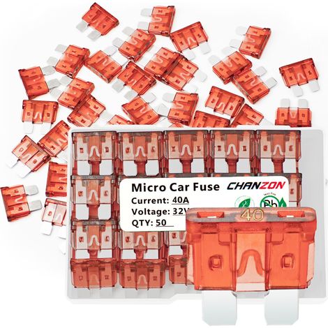 Lot de 50 fusibles à lame standard ATC/ATO/APR 40 32 V pour voiture, camping-car, camion, SUV (1/5)