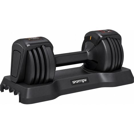 Verstellbare Hantel Set, 11 kg Hanteln mit Schnelleinstellung Ablagefach, rutschfest Griff, Platzsparend (1/5)