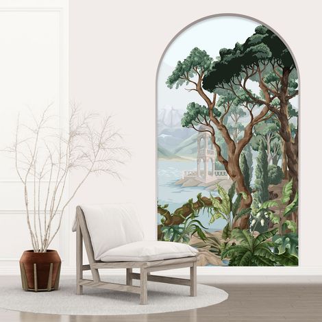 Stickers Trompe l'oeil Arche - Voute - Forêt - 70 x 125 cm (1/5)