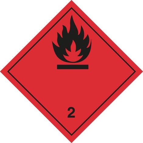 Etichetta autoadesiva o supporto alluminio A.D.R divisione 2.1 per Veicoli "Gas infiammabili" 300x300mm Modello - PVC adesivo