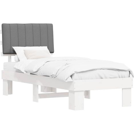 Maison Exclusive - Letto con Testiera Rivestita Grigio chiaro 80 x 200 cm (1/5)