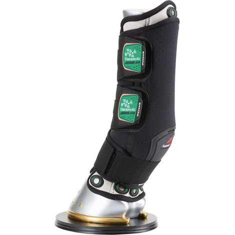 Pony, Nero: Stinchiere anteriori Zandonà da riposo o da trasporto per cavalli THERAPEUTIC SUPPORT BOOT con sottofascia intercambiabile e chiusura elastica in tessuto a strappo