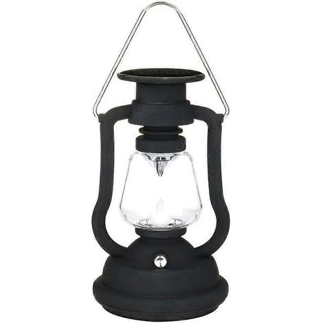 Lanterne solaire d'extérieur étanche, lampe de table suspendue avec 7 LED pour jardin, terrasse, parasol, arbre, décoration, lanterne de camping (noire) (1/5)