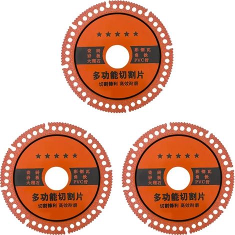 Disco de corte para amoladora angular, acero de carburo de tungsteno, grado industrial, 3 unidades (1/2)