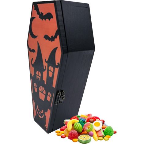 Boîtes Cercueil Friandises Coffrets Cercueil Bonbons Fête Halloween Coffret Effrayant pour Cuisine Cheminée Entrée Étagère Table Gâteaux Chocolats Popcorn Thés Fête (1/5)