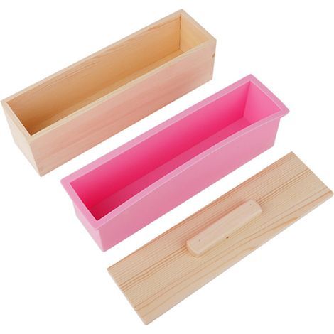 Moule à savon rectangulaire 900 ml en silicone avec couvercle, outil DIY pour pâtisserie, glaçons et chocolat (1/3)
