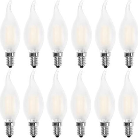 LaBlanc - E14 LED-Flammenbirne, Kerzenform, Warmweiß 2700K, 4W entspricht 40W Glühlampe, 400lm, 12er-Pack [Energieklasse A+] (1/3)