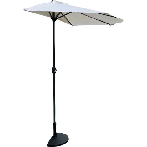 Mezzo Ombrellone a Parete da giardino Mezzaluna 270 cm Alluminio con Base (99090) (1/5)