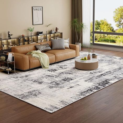Teppich Kurzflor Wohnzimmer Modern Grau 300 x 400 cm Rechteckig (1/5)