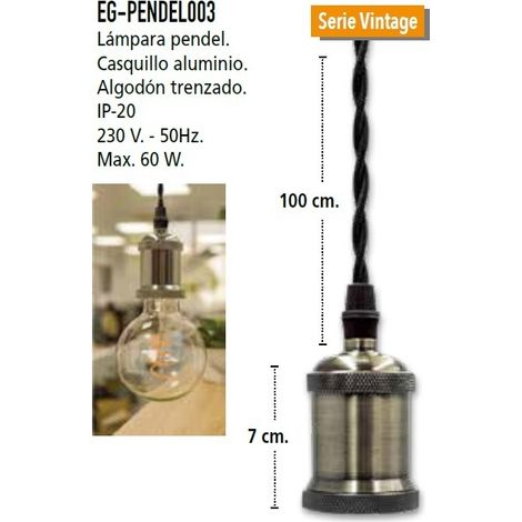 PENDEL METAL PLATA TRENZADO NEGRO ENERGEEKS EG-PENDEL003 (1/4)