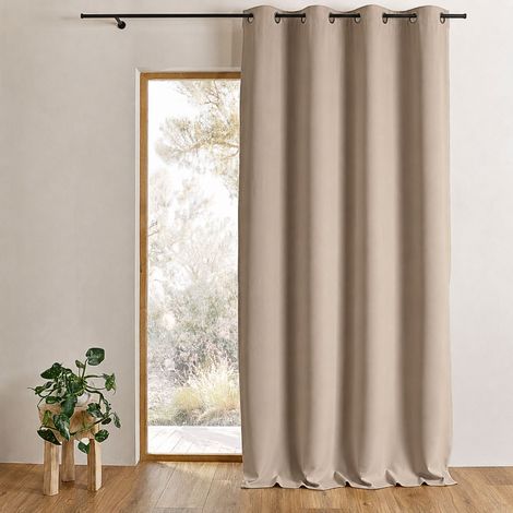 Rideau occultant ignifugé M1 non feu Beige 240x260 cm
