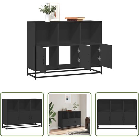 vidaXL Metall -  Sideboard Schwarz 100x35x76 cm Holzwerkstoff (1/5)