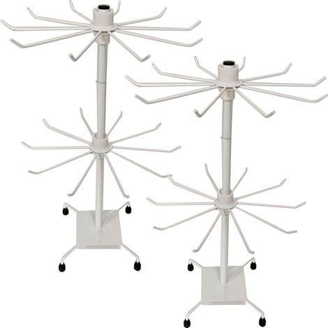 Support à bijoux rotatif Ander Online 2 niveaux métal blanc détachable présentoir suspendu lot de 2 (1/5)