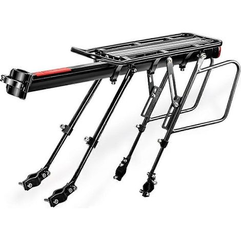 Porte-bagages arrière universel pour vélogrande capacitéroulements solidesfixation rapidecompatible VTT et vélo de route1 piècenoir (1/5)