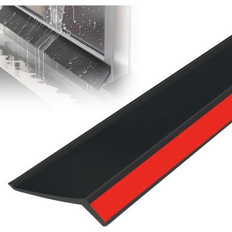 Waterproof Rain Strip Self Adhesive Rubber Strip Rainwater Backflow Defense Strip Waterproof Seal for Sliding Windows, Window Sills and Car Doors (1M (1/5)