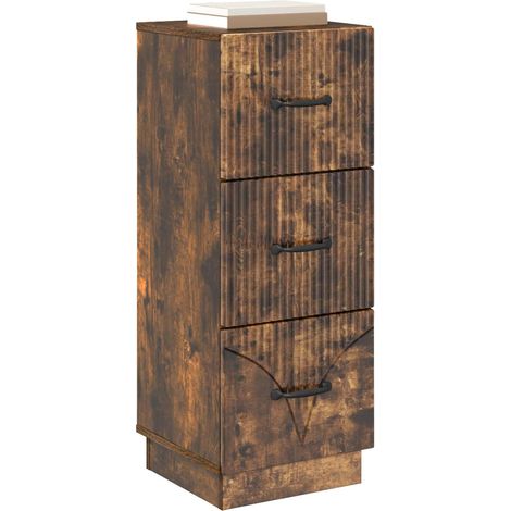 Maison Exclusive - Mobile con Cassetti Rovere Fumo 33 x 34,5 x 87 cm