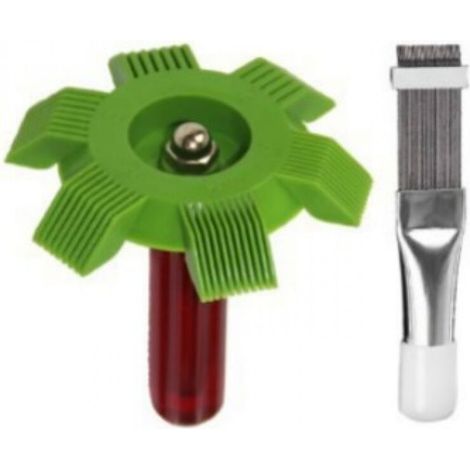 BEBUSINGOTO 2 Pièces Peigne de Climatiseur, Peigne à Ailettes, Peigne Condenseur Climatiseur, 2 Styles Radiateur Peigne Évaporateur Climatisation Outils, Convient Aux Peignes à Ailettes de Différents (1/5)