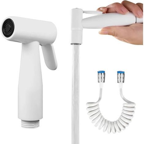 Toilet Bidet Shower Kit with Telescopic ABS Shower Hose – Spray Kit for Water Pipes, Toilet, Bidet, Bathroom – White