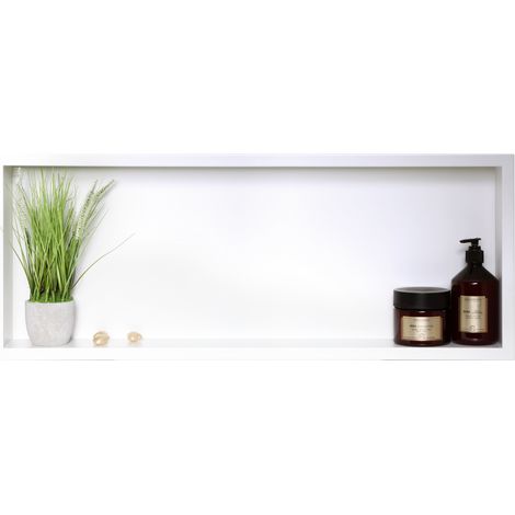 Wall-BOX ONE Weiß – Einzelnes weißes Regal 90 x 30 x 7 cm (1/4)