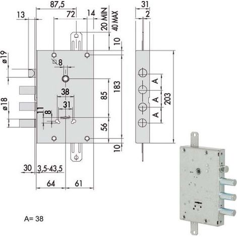 Serrure de sécurité triple 57515-38-0 Cisa