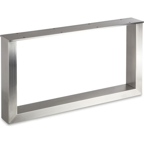 Tischgestell TAB echt Edelstahl Profil 80 x 40 mm (Höhe: 400 mm / Tiefe: 700 mm)