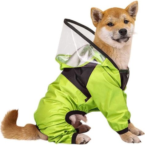 Bardusch - Imperméable vert gazon XXL pour chien, veste imperméable avec chapeau transparent, accessoires pour animaux (1/5)