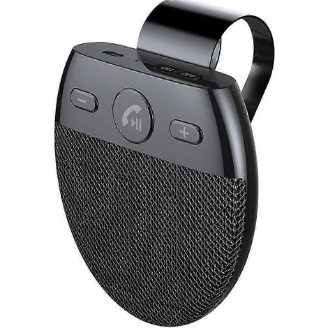 Kit mains libres Bluetooth 5.0 pour voiture 2026 - Lecteur de musique sans fil pour pare-soleil avec microphone antibruit, double connexion téléphonique, noir (1/5)