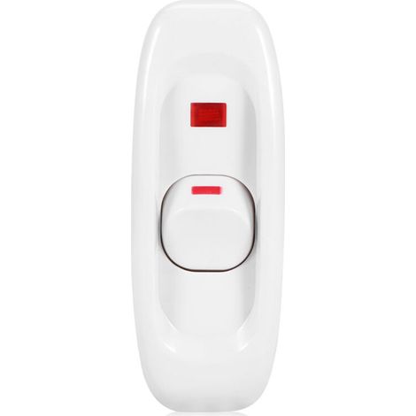 Interrupteur de cordon de bureau en ligne AC 250V 10A ON/OFF avec voyant lumineux LED Blanc (1/5)
