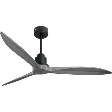 Tenerife  - Super destratificateur et ventilateur DC 166 cm  Gris basalte pales bois clair sans Lumière 30 à 60 m²