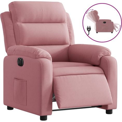 Maison Exclusive - Poltrona Elettrica Reclinabile Massaggio in Velluto Rosa (1/5)