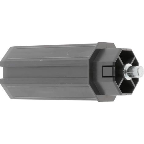 Embout de tube de volet roulant octogonal en PVC noir Fenêtre Sortie Baie vitrée Store, pour tube octogonal de 50 mm sortie Ø 10 mm mâle sortant (1/2)