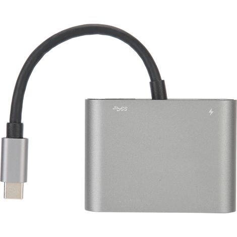 Adaptateur Hub 4-en-1 USB-C vers PD/HDMI/VGA pour Ordinateur Accessoire Électronique Argent (1/5)