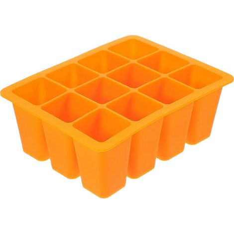 Plateau de semis en silicone orange, compatible avec le repiquage, 12 trous (1/5)