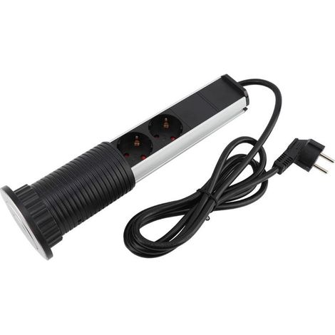 Électrique Prise, Multiprise Escamotable, Prise Encastrable Plan de Travail Prise Retractable pour Cuisine Bureau Chambre EU Plug 250V (1/5)