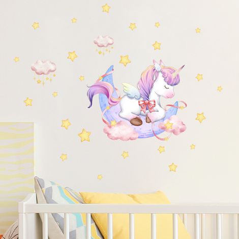 10 Stickers muraux nuages, papillons, décoration PVC, chambres filles, enfants, bébés (1/5)