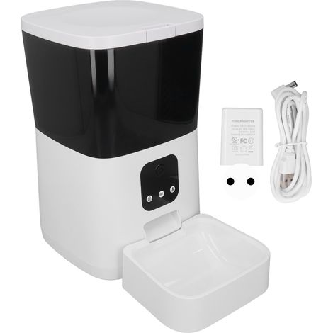 Distributeur de croquettes automatique 6L, gamelle connectée WiFi, programmation horaire et rationnée via APP, commande vocale, prise UE 100-240V. (1/5)