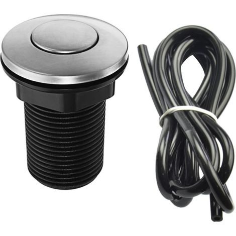 Bouton pneumatique, 32Mm, inox, noir (1/5)