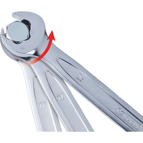 KS Tools 503.5214 Chiave a cricco combinata DUO GEAR con bocca aperta a cricco (1/5)