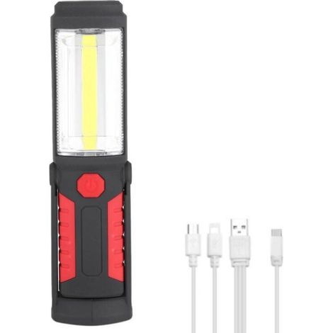 Lampe de travail LED portable 360 lumens avec support magnétique, rechargeable sans fil et câble USB, idéale pour la voiture et le camping (1/5)