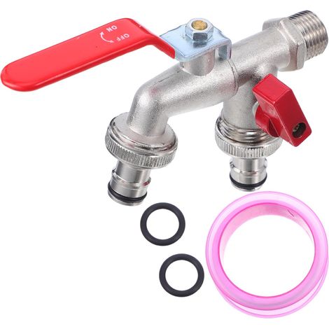 Adaptateur Robinet Extérieur à Double Sortie 1/2 Pouce 3/4 Pouce (1/5)
