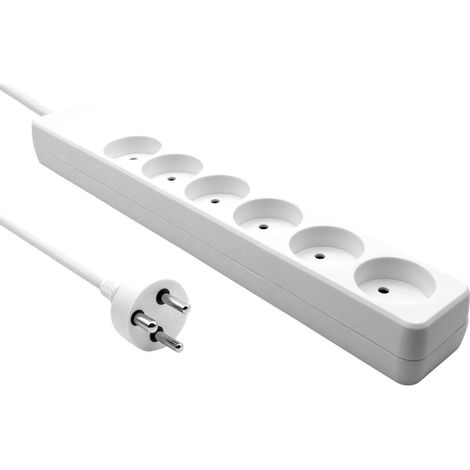 Multiprise MicroConnect à 6 prises, blanche, 3 m, MC-GRU0603DKW