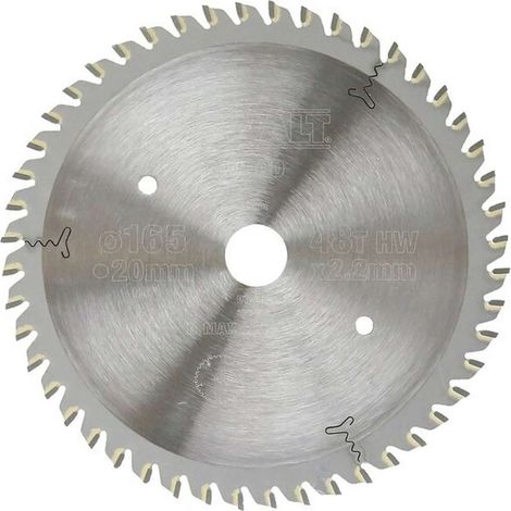 DeWalt DT1090-QZ - Hoja para sierra de incisión, 165 x 20 mm, 48D ATB madera, acabado fino
