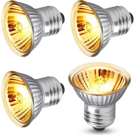 Ampoule Chauffante UVA UVB pour Tortue, E27 50W Dimmable, Lampe Chauffante pour Terrarium, AC 220V, Spot Lampe UV pour Tortue Hermann Lézard Serpent, lot de 4 (Blanc Chaud) (1/5)