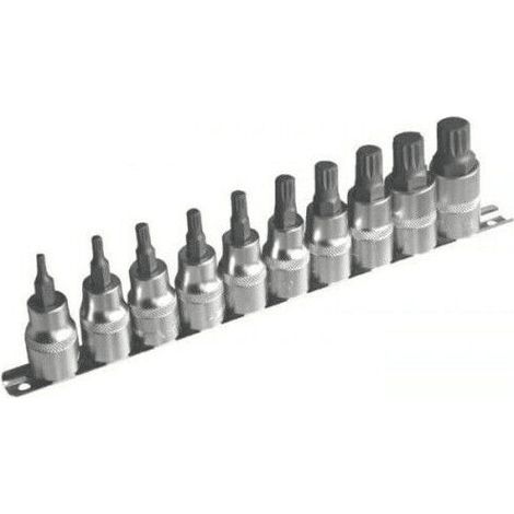 SET BUSSOLE INSERTI PUNTE XZN BUSSOLA M4 M18 10 PEZZI PZ 1/2'' 647sa