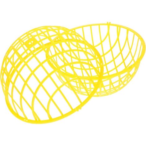 1 Cage à poules ronde, Plastique, Ventilée, 30x30x30 cm, Jaune, Extérieur