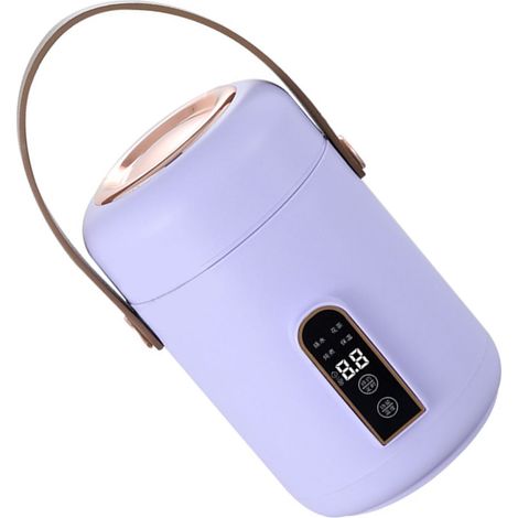 Cuisseur de riz compact portable multifonction, chauffe rapide, mijoteuse isolée pour soupe et porridge, adapté au bureau et au dortoir, couleur violette. (1/5)