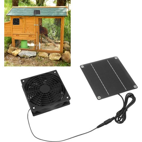 Ventilateur d'extraction solaire de 5 W pour une utilisation extérieure dans les serres solaires et les abris pour animaux de compagnie  ventilateur d'extraction haute vitesse et longue durée de vie d (1/5)
