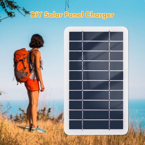Chargeur solaire portable 2W 5V, étanche, avec port micro USB pour charger les téléphones portables, les petits ventilateurs, les lampes LED, les caméras de sécurité domestiques et les appareils photo (1/5)